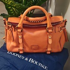 Rare Dooney & Bourke orange Medium Florentine Leather Satchel with strap