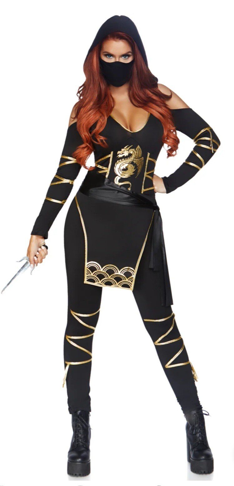 Stealth Ninja Spandex Halloween Costume Women's Large