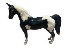 Vintage 1950s Breyer Western Pony Glossy Black & White Pinto, toy, no saddle