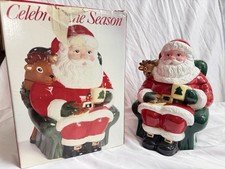 Vintage 1996 Celebrate The Season Ceramic Santa Claus Cookie Jar 12" Tall In Box