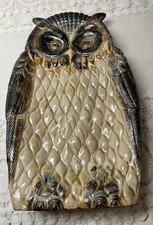 Vintage 9” Ceramic Owl Wall Decoration Japan Nature Inspired