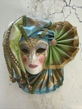 Vintage ANCO Mardi Gras Porcelain Mask Wall Hanging Collectible 7” x 7”
