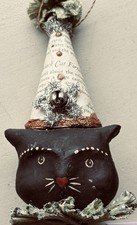 Vintage Bethany Lowe Design Dee Foust Black Cat Fortunes Halloween Ornament