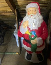 Vintage Blow Mold Santa Claus Plastic Painted Christmas Holiday Figurine Decor