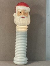 Vintage Blow Mold Santa Flashlight Blinking Unique
