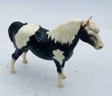 Vintage Breyer Horse #21 Shetland Pony Black White Glossy Pinto Bald Face Figure