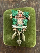 Vintage Celluloid Cuckoo Clock Lapel Hat Pin Heidelberg Germany Oktoberfest MCM