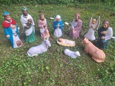 Vintage Christmas Nativity Scene Blow Mold Set General Foam Plastics 11 Piece