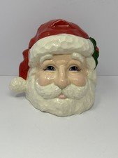 Vintage Christmas Santa Claus Cookie Jar Holiday A4