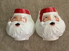 Vintage Christmas Santa Claus Face Porch Light Lamp Post Cover 2007
