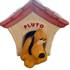 Vintage Disney Pluto Dog House Ceramic Cookie Jar Or Planter