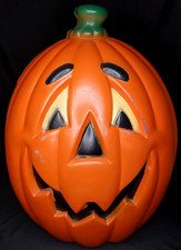 Vintage General Foam Plastics Halloween Blow Mold Large Pumpkin Jack O Lantern