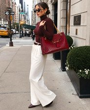 Vintage Gucci Burgundy Guccissima Emily Large Tote Bag With Gold Chain Strap