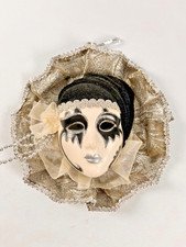 Vintage Mardi Gras Porcelain Mask Wall Hanging Collectible