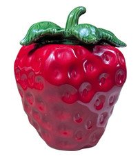 Vintage McCoy Pottery Strawberry Cookie Jar #263 Red Green Ceramic USA