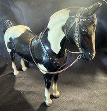 Vintage Original Breyer Western Black & White Glossy Pinto w/Tack