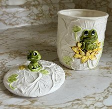 Vintage Sears Roebuck 1977 Japan Neil The Frog Canister W Lid Kitchen Decor 7.5”