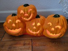 VNTG Lighted Halloween Foam Blow Mold Jack O Lantern Pumpkin Light 10" Ht×20"