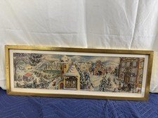 Vtg Christmas Advent Calendar Village Pop Out W. Germany Stuttgart Rohr Framed