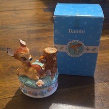 Vtg Schmid Bambi Music Box "It's a Small World" TESTED WORKS