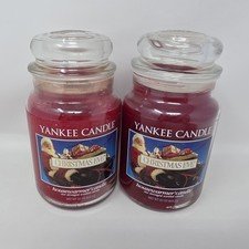 Yankee Candle Christmas Eve 22oz Large Jar Candle Used Lot 2 Set No Wick