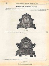 1910 ADVERTISEMENT 3 PG Porcelain Mantel Novelty Clock Clocks