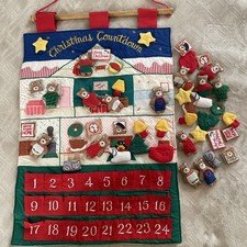 1989 Vintage Kubla Crafts Handcrafted Christmas Advent Calendar