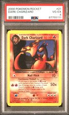 2000 Vintage Pokemon Team Rocket TCG Dark Charizard Fire #21/82 Rare WOTC PSA 4