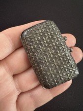 22.6g Antique Sterling Silver 925 Cigarette Compact Case Embossed Design
