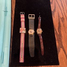 3 Vintage Disney Watches Minnie Mickey Thumper