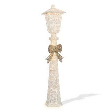 59 In. Outdoor Christmas Decoration Lamp Post with 10 Warm White LED Lights and