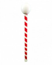 7ft Christmas Candy Cane Striped Aluminum Pole Yard Decor w/ Optional Globe