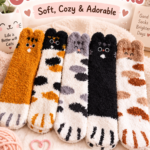 Five pairs of the best cute cat socks, soft and cozy, perfect gift for cat lovers seeking adorable and stylish accessories.