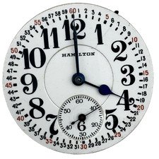 Antique 16s 1925 Hamilton Montgomery Dial 21J Railroad Pocket Watch Movement 992