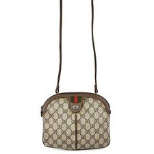Auth Vintage GUCCI GG Canvas Web Sherry Line Crossbody Shoulder Bag Brown