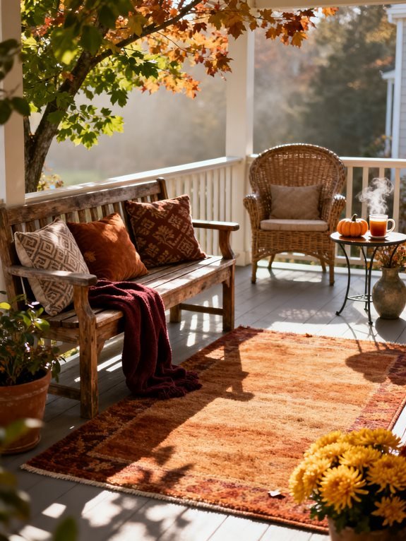 autumn themed outdoor rug style