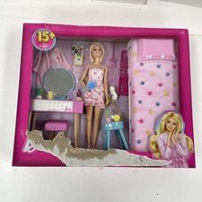Barbie Doll and Bedroom Furniture Playset with Bed Vanity and Accessories