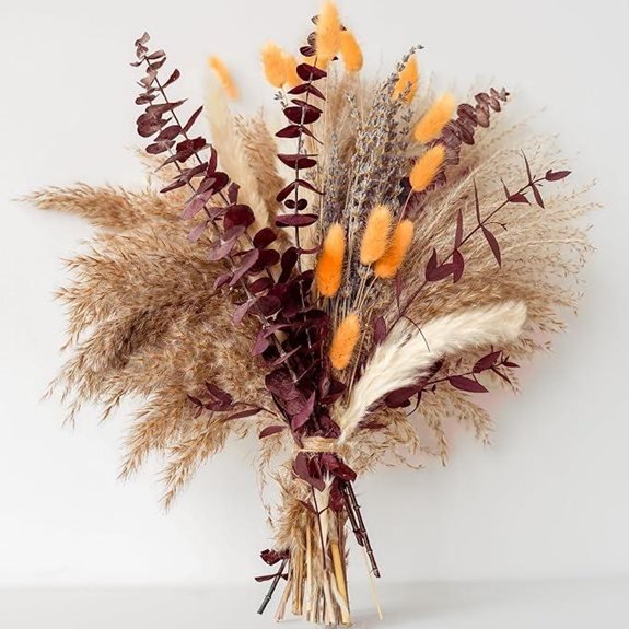 Boho Fall Dried Flower Bouquet with Pampas Grass