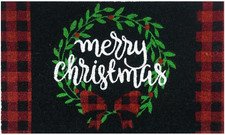 Briarwood Lane Coir Doormat 30x18 Christmas Wreath Natural Fiber for Christmas C
