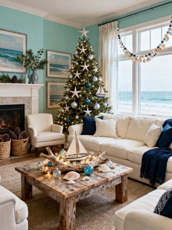 coastal christmas ornament selection