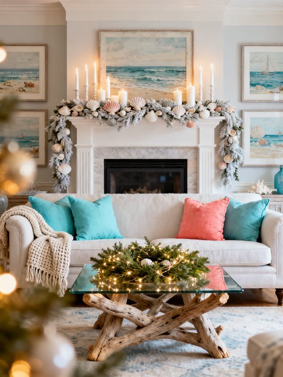coastal themed holiday display