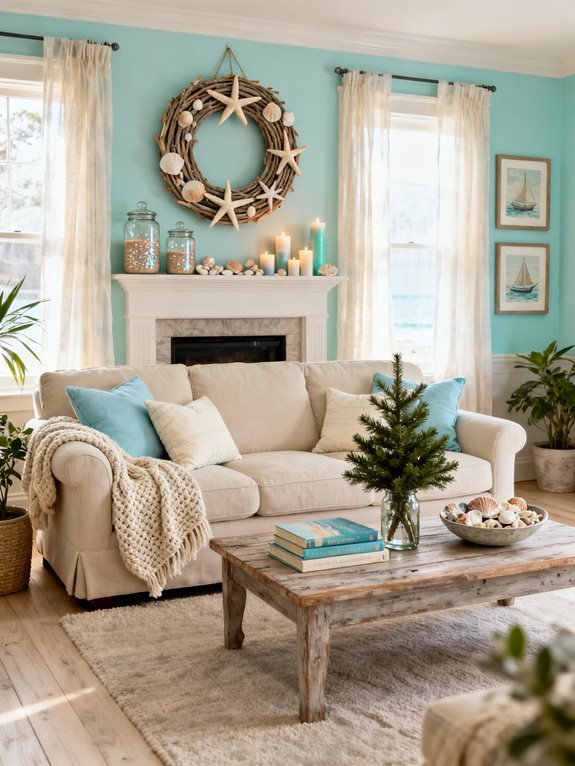 coastal wreaths with textures