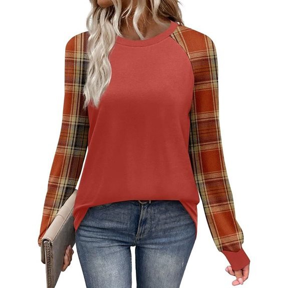 WIHOLL Long Sleeve Color Block Raglan Tops for Women