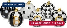 DAZONGE Set of 6 Ceramic Halloween Pumpkins Halloween Decorations Indoor