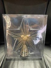 Disney Store Christmas Tree Topper Mickey Mouse Ears Starburst Design Gold MIB
