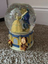 Disneys Beauty And The Beast Snow globe Music Box Works!