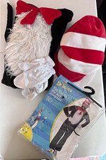 Dr. Seuss The Cat in the Hat Complete Outfit Jumpsuit Costume Black/White/Red