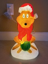 Dr. Seuss' The Grinch Max Santa Hat Christmas LED Blow Mold Holiday Yard Decor