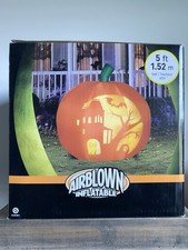 Halloween Gemmy Airblown Inflatable 5 ft. Projection Pumpkin Haunted House RARE