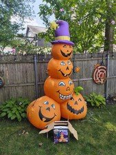 Halloween Inflatable Airblown Gemmy 2006 8ft Pumpkin Stack